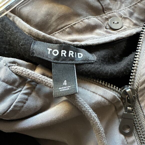Torrid Jacket 4 / 4X Black Mixed Media Blazer Removable Hood Business Casual * - Picture 2 of 12